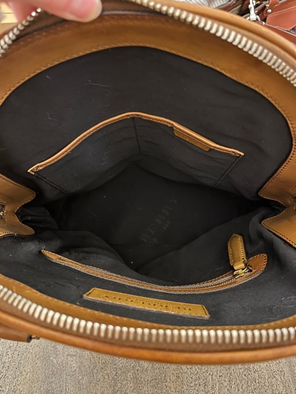 Burberry Brown and Tan Canvas & Leather Bowling Satchel- Oversized - Picture 11 of 15